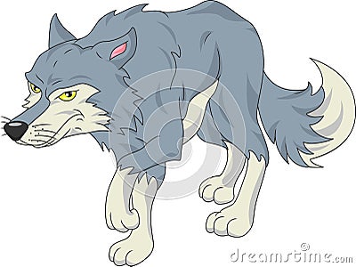 Cute wolf cartoon Vector Illustration