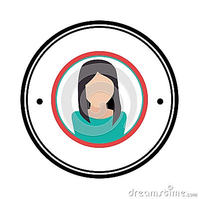 Cute woman avatar casual Vector Illustration