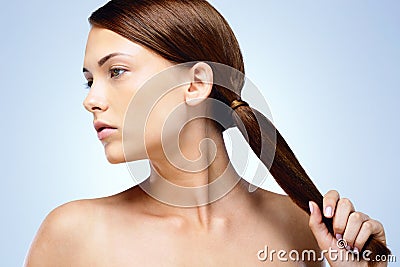 Cute woman looking away Stock Photo