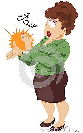 Cute woman in perplexity. Beautiful girl holding her hands out. Funny people Vector Illustration