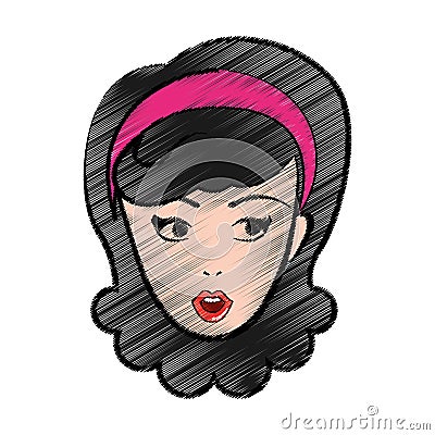 Cute woman pop art character Vector Illustration