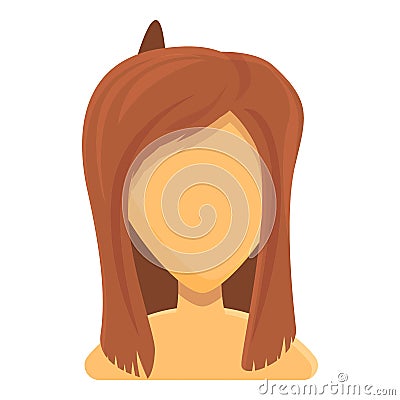 Cute women haircut icon, cartoon style Vector Illustration