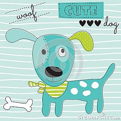 Cute woof dog vector illustration Vector Illustration