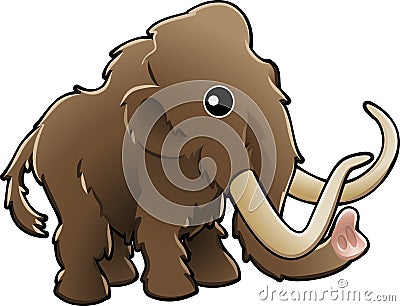 Cute woolly mammoth illustrati Vector Illustration