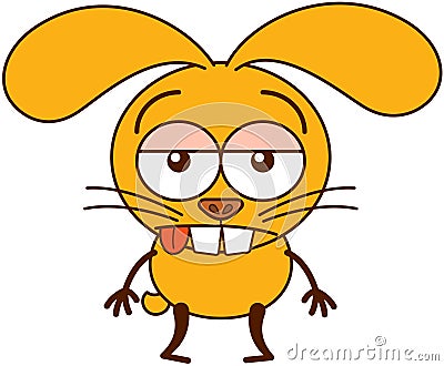 Cute yellow bunny feeling apathetic and uninterested Vector Illustration