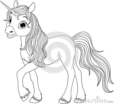 Cute young unicorn Vector Illustration
