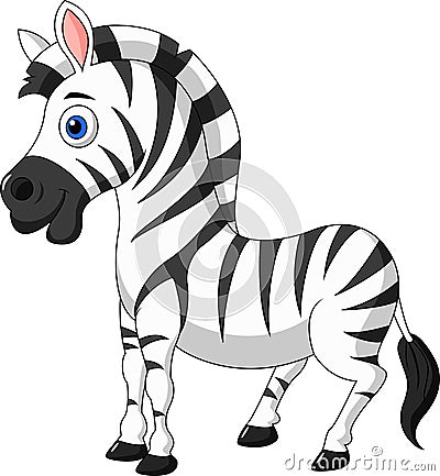 Cute zebra cartoon Vector Illustration