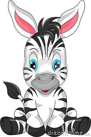 Cute zebra cartoon Vector Illustration