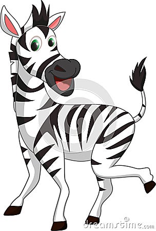 Cute zebra cartoon Vector Illustration