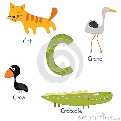 Cute zoo alphabet Vector Illustration