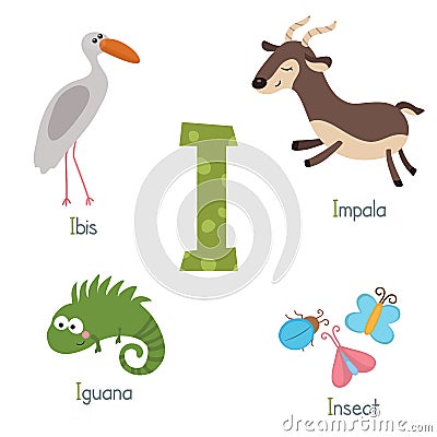 Cute zoo alphabet Vector Illustration