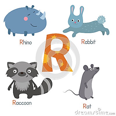 Cute zoo alphabet Vector Illustration