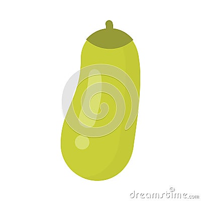 Cute zucchini vegetable, isolated colorful vector icon Vector Illustration