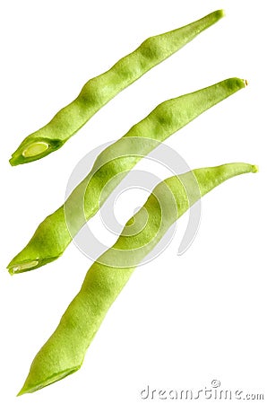 Cuted young bean pods Stock Photo