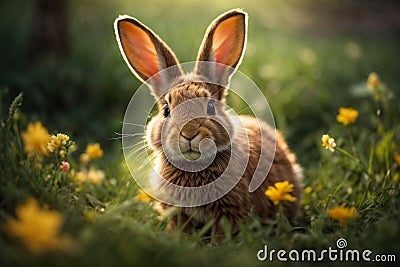 Cuteness Overload: Adorable and Charming Rabbit Stock Photo