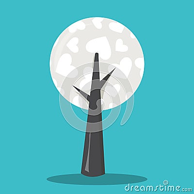 CUTIE BEAR TREE WHITE 05 Vector Illustration