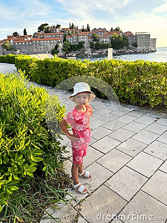 Cutie girl posing in the city daytime Stock Photo