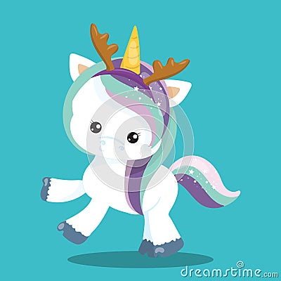 CUTIE UNICORN SKY 05 Vector Illustration