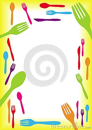 Cutlery border Vector Illustration