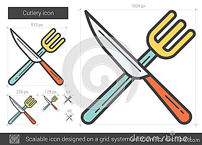 Cutlery line icon. Vector Illustration