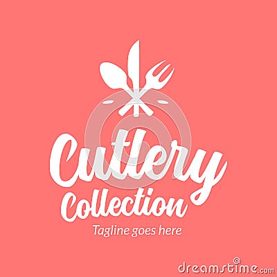 Cutlery logo template. Vector Illustration