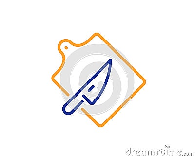 Cutting board line icon. Cutlery sign. Cooking knife. Vector Vector Illustration