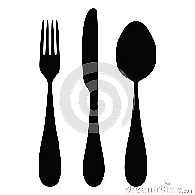 Cutlery (spoon, fork, knife) Vector Illustration