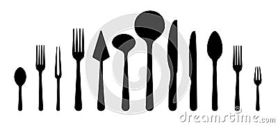 Cutlery tableware icons Vector Illustration