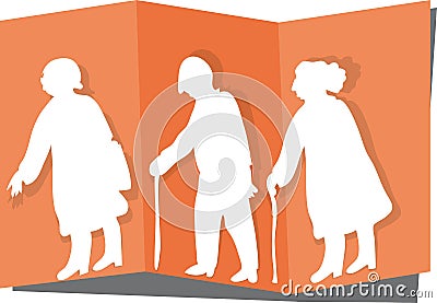 Cutout elderly Vector Illustration