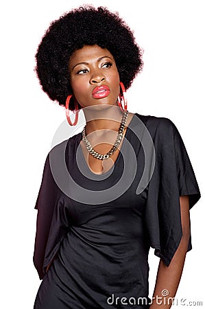 Cutout of female african american wearing trendy fashion Stock Photo