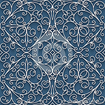 Cutout paper lace texture, seamless pattern Vector Illustration