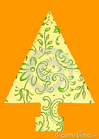 A cutout picture of a Christmas tree. Stock Photo