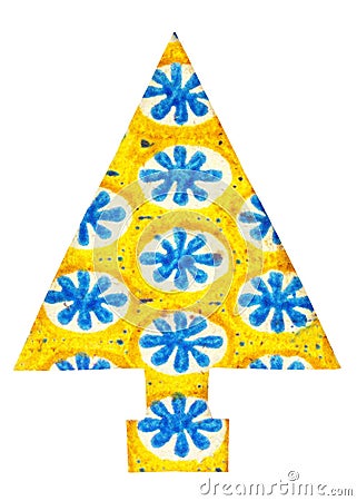 A cutout picture of a Christmas tree. Stock Photo