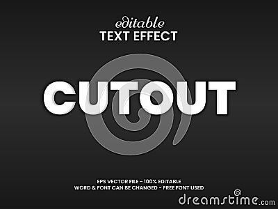 Cutout text effect. Paper cut text editable font. Clean easy to use and edit Vector Illustration