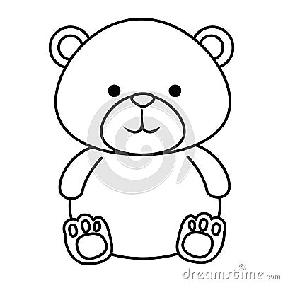 cutte little bear teddy icon Cartoon Illustration