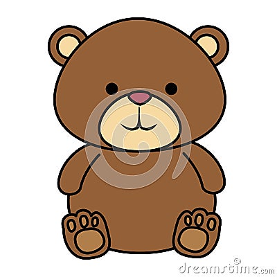 cutte little bear teddy icon Cartoon Illustration