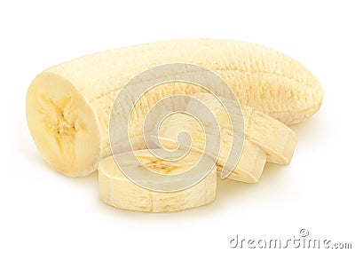 Cutted banana isolated on a white background. Stock Photo