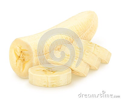 Cutted banana isolated on a white background. Stock Photo