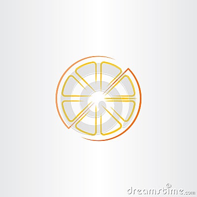 cutted half orange icon vector Vector Illustration