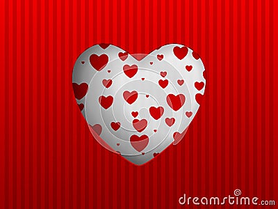 Cutted heart background Vector Illustration