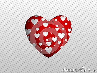 Cutted heart background Vector Illustration