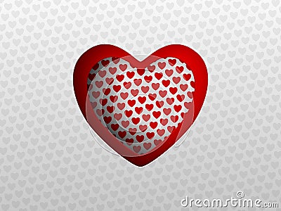 Cutted heart background Vector Illustration