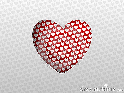 Cutted heart background Vector Illustration