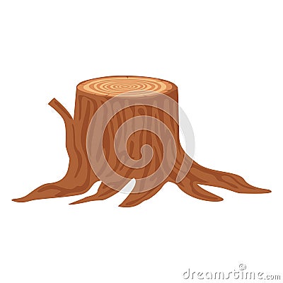 Cutted tree trunk wood Vector Illustration
