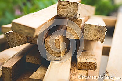 Cutted wooden boards Stock Photo