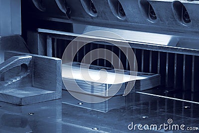 Cutter in a printing company Stock Photo