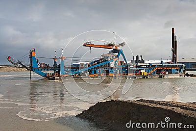 A cutter suction Dredger Stock Photo