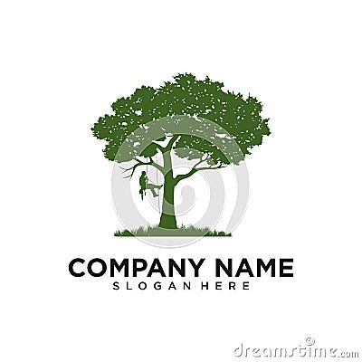 Cutter tree logo designs for business service, Arborist Tree Service logo designs, A Man Cutting Tree Illustration Vector Vector Illustration
