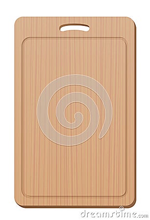 Cutting Board Wood Grip Upright Blank Simple Cooking Utensil Vector Illustration