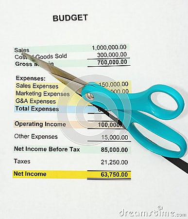 Cutting the Budget Stock Photo